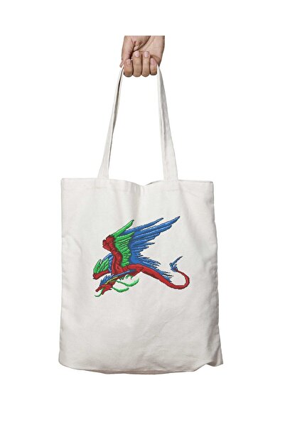 ART HEDİYE حقيبة مطبوعة قابلة للغسل من تروبي دراغون - تدوم على الجانبين