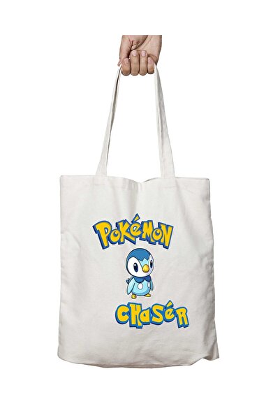 ART HEDİYE بوكيمون تشيزر - حقيبة قابلة للغسل بطبعة Piplup وثابتة على الجانبين