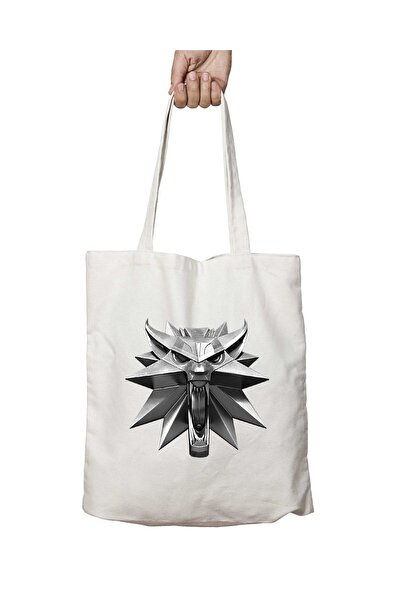 ART HEDİYE Witcher lobo Do Medalhão - Two Sided Permanent Printed Washable Bag