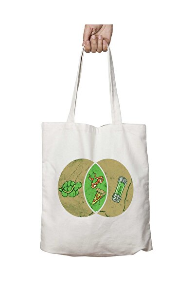 ART HEDİYE سلاحف النينجا المتحولة من ميكي مايكل أنجلو - حقيبة مطبوعة دائمة قابلة للغسل