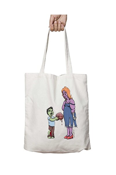 ART HEDİYE Zombie Mama - Two Sides Permanent Printed Washable Bag