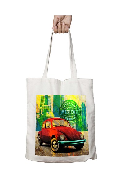 ART HEDİYE حقيبة Nostalgia Tospa Beetle Cerveza - المكسيكية دي باجا، مطبوعة ع...
