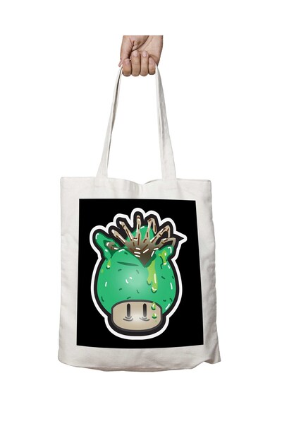 ART HEDİYE Super Mario Mushroom Facehugger - Alien Printed Two Sides Permanen...