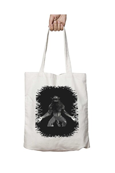 ART HEDİYE lobisomem III - Washable Permanent Printed Shoulder Tote Bag, for ...