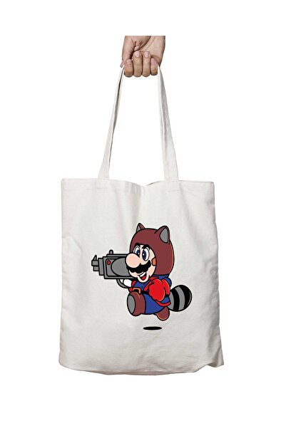 ART HEDİYE سوبر ماريو روكيت - حقيبة قابلة للغسل بنمط تانوكي على الجانبين