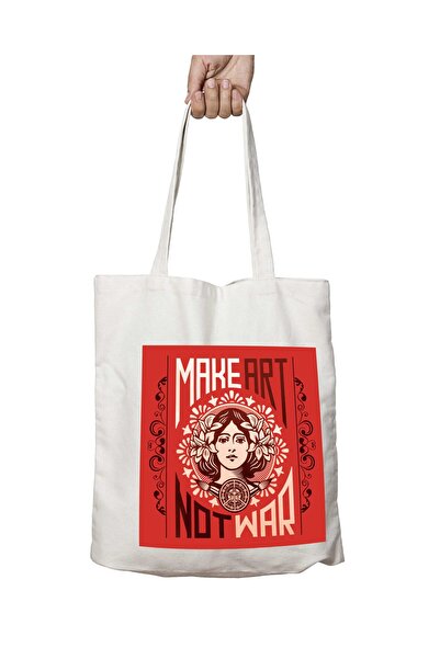 ART HEDİYE حقيبة كتف للمدرسة والشاطئ مطبوعة وقابلة للغسل من Make Art Not War
