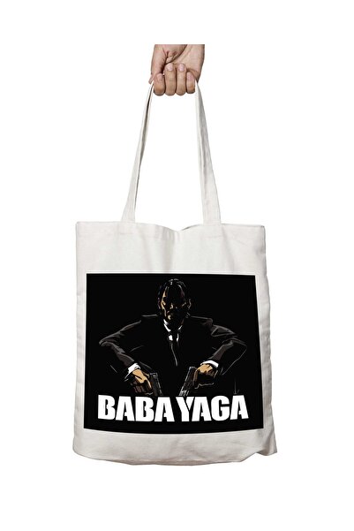 ART HEDİYE حقيبة بابا ياجا مطبوعة على الجانبين وقابلة للغسل