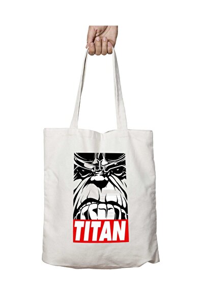 ART HEDİYE شعار Thanos Titan Obey - حقيبة كتف قابلة للغسل ومطبوعة على الجانبين
