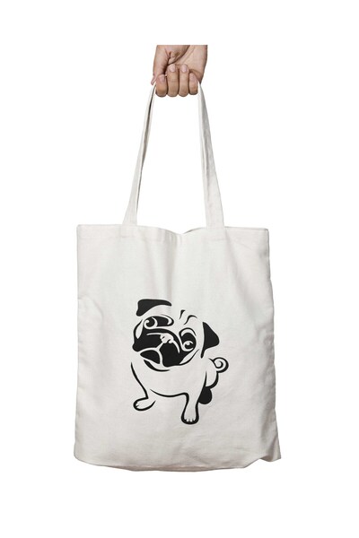 ART HEDİYE cute Innocent Pug - DestroYable and Lasting Printed School and Bea...