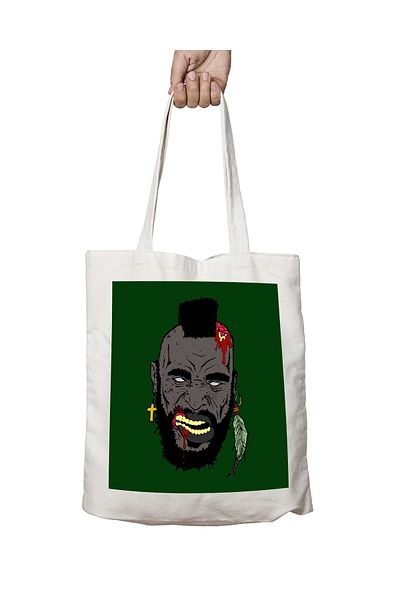 ART HEDİYE Zombie Mr. T - Υφασμάτινη τσάντα ώμου με διάρκεια δύο όψεων που πλένεται