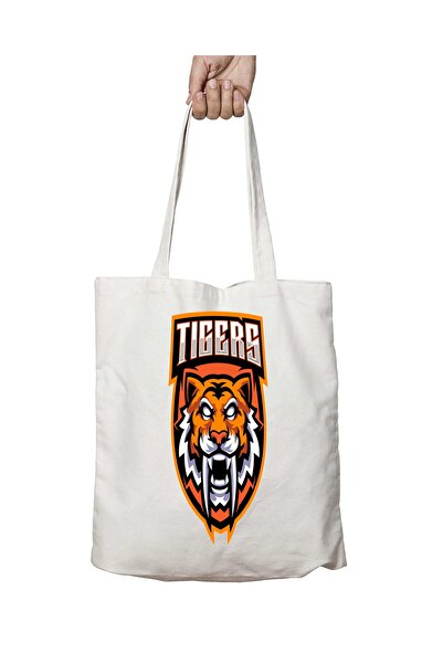 ART HEDİYE حقيبة قابلة للغسل بطبعة رأس النمور - تدوم على الجانبين