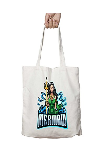 ART HEDİYE Mermaid Printed Washable Bag - Two Sides Stable