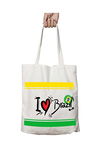 ART HEDİYE I Love Brazilian - حقيبة كتف مطبوعة دائمة قابلة للغسل
