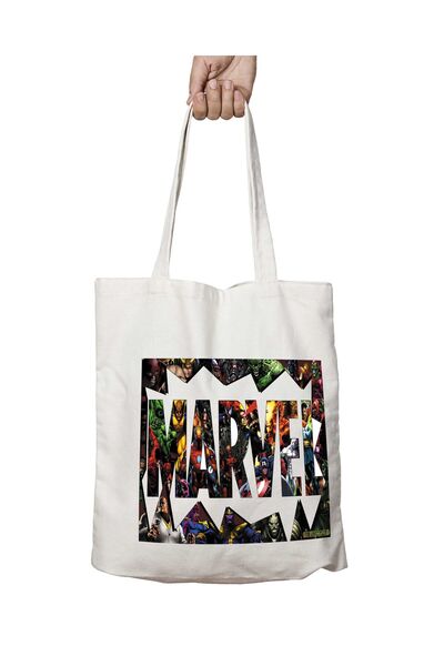 ART HEDİYE حقيبة كتف قابلة للغسل ومطبوعة على الوجهين بشعار Marvel