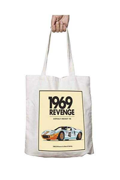 ART HEDİYE 1969 Revenge GT40 Classic - حقيبة كتف مطبوعة دائمة قابلة للغسل