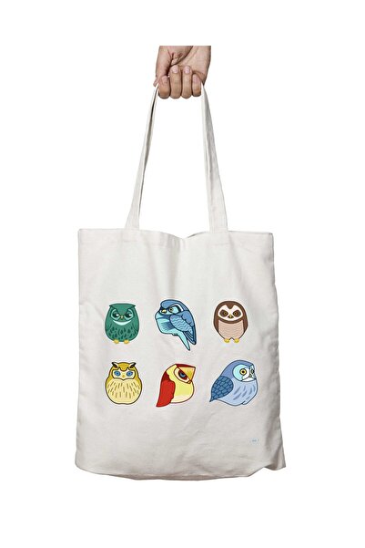 ART HEDİYE Owl HOOT AngrY Owls - Washable, Printed Shoulder Tote Bag