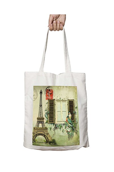 ART HEDİYE مظروف حروف بنمط برج إيفل في باريس - حقيبة كتف قابلة للغسل على الجا...