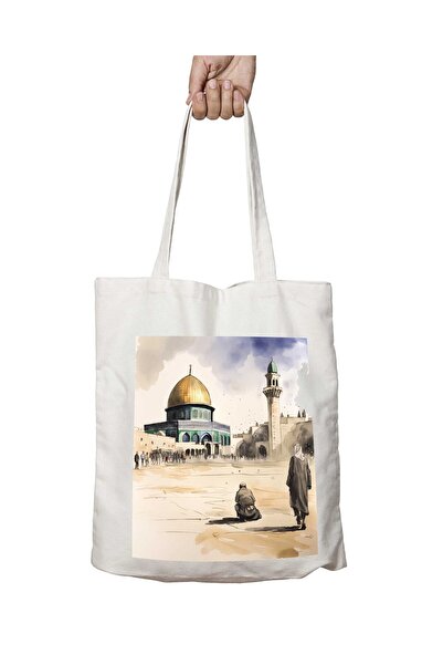 ART HEDİYE طباعة حرب الصحراء الفلسطينية - حقيبة قابلة للغسل على شكل قبة المسج...