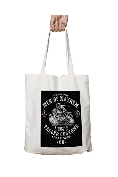 ART HEDİYE Men Of MaYhem Sons Of AnarchY - Washable Shoulder Tote Bag, Two Si...