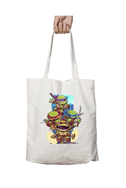 ART HEDİYE حقيبة كتف قابلة للغسل بطبعة سلاحف النينجا - تدوم على الجانبين