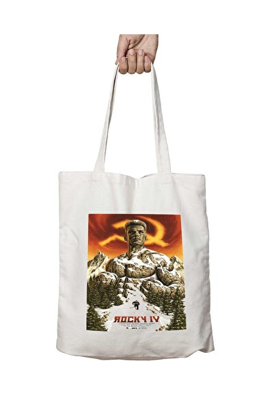 ART HEDİYE بوكسر روسي روكي 4 - قابل للغسل، حقيبة كتف مطبوعة على الجانبين