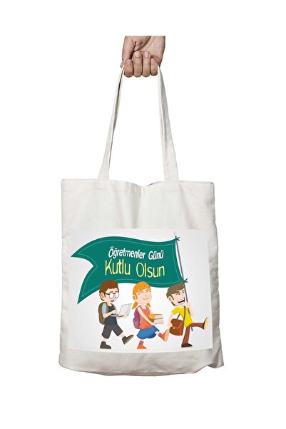 ART HEDİYE Washable Shoulder Tote BaG with FlaG Pennant Pattern for Teacher's...