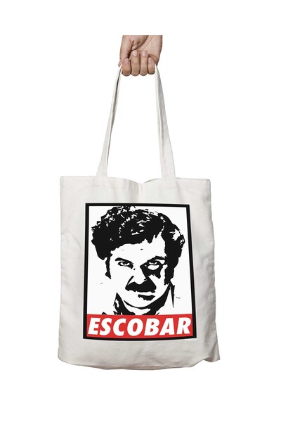 ART HEDİYE حقيبة كتف بابلو إسكوبار Illustrated II Sided قابلة للغسل - للمدرسة...