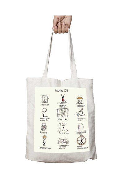ART HEDİYE Be HappY - Washable Printed Lasting Bag