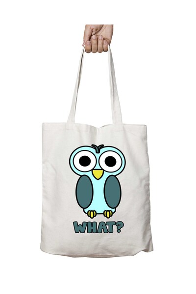 ART HEDİYE Owl - What Two Sides PermaNent Printed Washable Bag