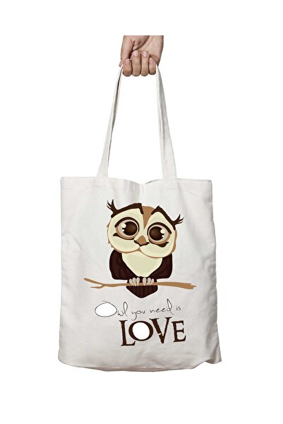 ART HEDİYE Love Owl You Need - حقيبة قابلة للغسل بطباعة دائمة على الجانبين