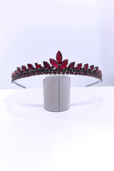 SimgeAksesuar حجر كريستال بورجوندي أنيق وأنيق للخطوبة وتاج الحناء وإكسسوارات الشعر