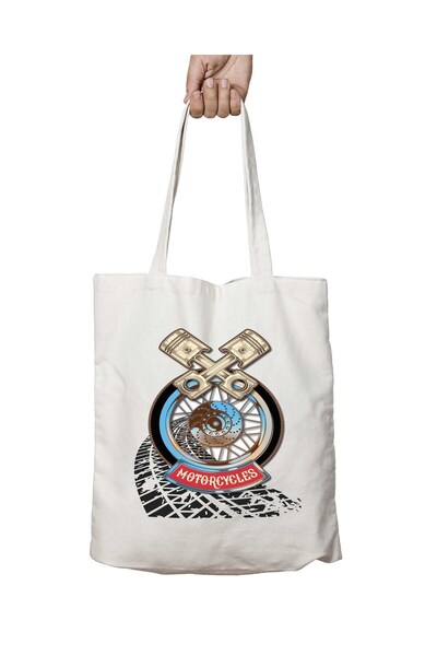 ART HEDİYE MotorcYcle Piston Pattern Washable Bag - Lasting on Two Sides