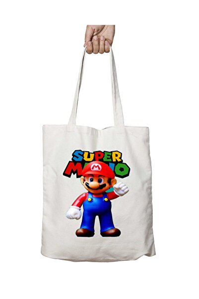 ART HEDİYE حقيبة كتف ماريو 4 منقوشة - قابلة للغسل