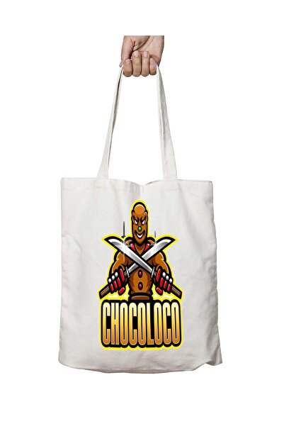 ART HEDİYE نينجا شوكولاتة - حقيبة كتف قابلة للغسل بطباعة دائمة على الجانبين