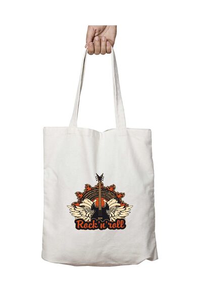 ART HEDİYE حقيبة روك إن رول مطبوعة قابلة للغسل - تدوم على الجانبين