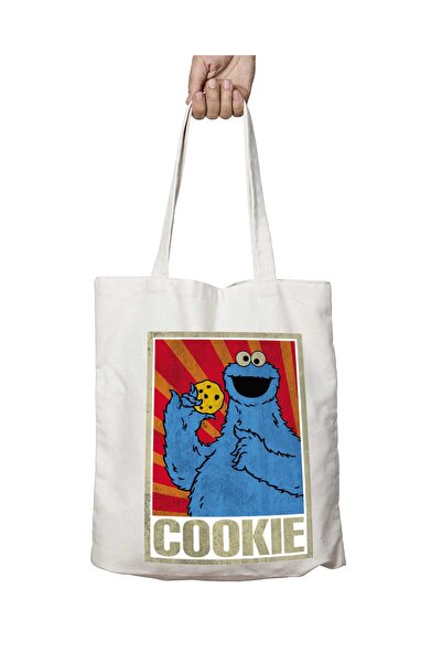 ART HEDİYE كوكي مونسترز كوكيز - حقيبة مطبوعة قابلة للغسل تدوم على الجانبين