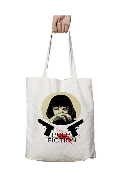 ART HEDİYE Pulp Fiction TerrifY - Two Sided, Printed Washable Shoulder Tote Bag