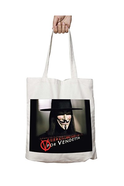 ART HEDİYE VForVendetta - MaskFilmWashable Permanent Bag, Two Sides Printed