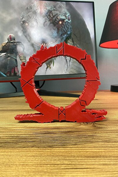 The Pieta God Of War Omega Kırmızı Logo Figür - Masaüstü Aksesuar