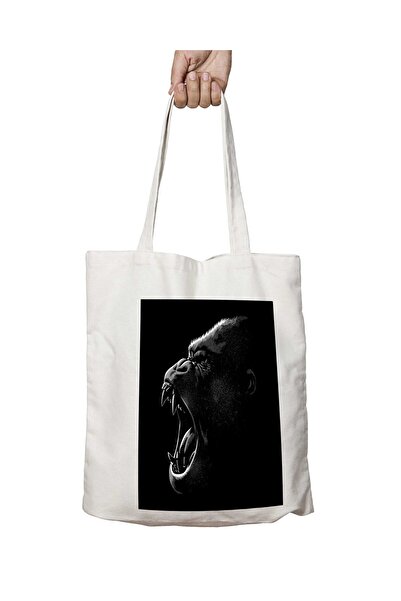 ART HEDİYE King Gorilla Мийка плечова сумка з тканини - двосторонній постійни...