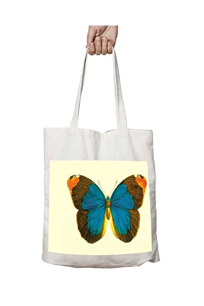 ART HEDİYE ButterflY Pattern - Washable and Lasting Shoulder Tote Bag, Two Sides