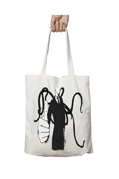 ART HEDİYE Slender-Man-PNG-mesh - Washable School and Beach Shoulder Tote Bag...