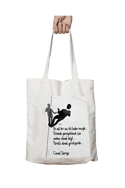 ART HEDİYE Washable Permanent Printed Heart Bag - Two Sides