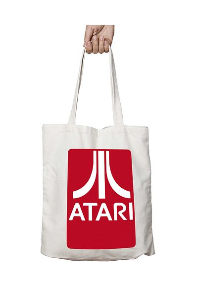 ART HEDİYE Atari Vintage Logo - Πλενόμενη υφασμάτινη τσάντα ώμου με μόνιμη εκτύπωση