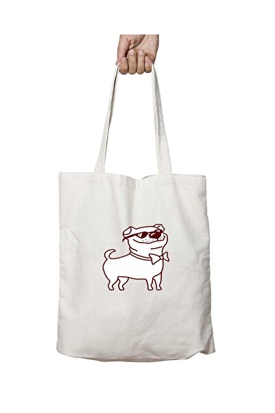 ART HEDİYE حقيبة كتف لطيفة مطبوعة وقابلة للغسل مع ربطة عنق - نمط كلب