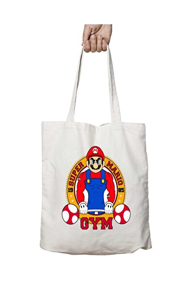 ART HEDİYE حقيبة كتف ماريو جيم ذات وجهين - مطبوعة بشكل دائم وقابلة للغسل