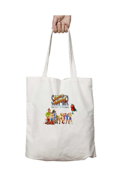 ART HEDİYE Street Fighter II Printed Washable Shoulder Tote Bag - for School ...
