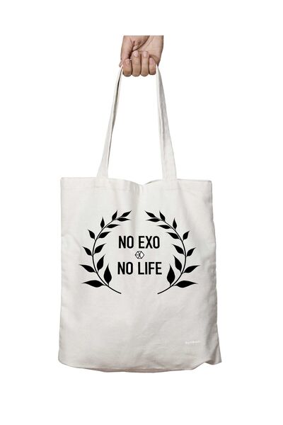 ART HEDİYE NO EXO NO LIFE - حقيبة كتف قابلة للغسل ومطبوعة على الجانبين