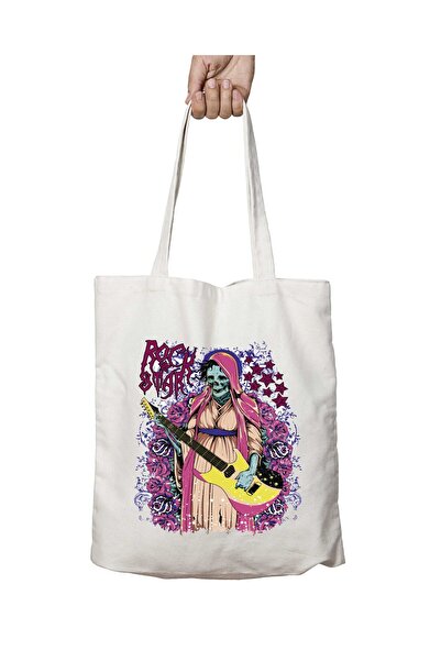 ART HEDİYE نمط جمجمة روك ستار - حقيبة كتف دائمة قابلة للغسل على الجانبين