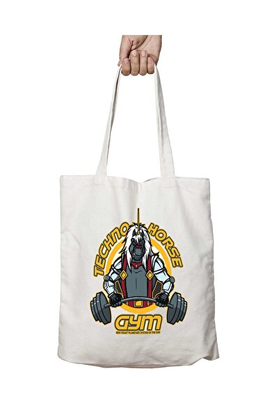 ART HEDİYE Bravestarr Techno Horse GYm - Two Sides Permanent Washable Bag